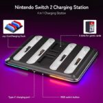 4in1 Switch 2 ジョイコン用 充電器 同時4台充電可能 Z31 Switch 2 ジョイコン専用 Joy-Con (2ペア) 同時 充電 収納可能