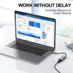 QGeem USB-C USB-A 3.0 LAN ポート Type-C タイプC 有線LAN RJ45 ジャック イーサーネット 変換アダプター