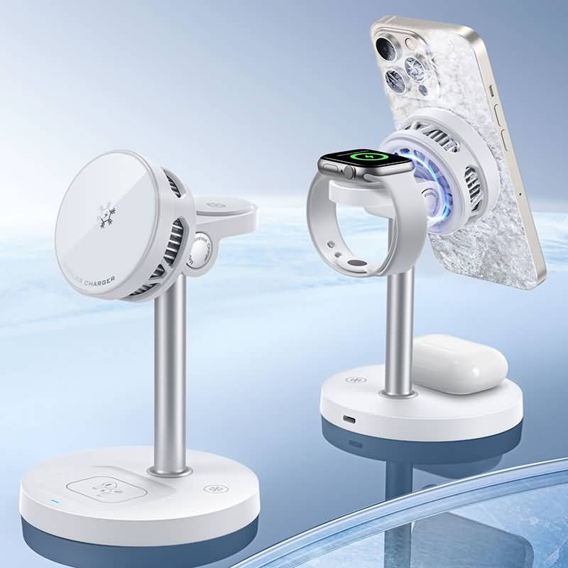 3in1ワイヤレス充電器 PD15W 快速充電器 半導体冷却搭 [S26] Apple watch &Air Pods充電可能 ワイヤレス充電 スタンド機能 ワイヤレスチャージャー