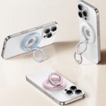 アルミ合金製 折り畳式 マグネット式 スマホ スタンド Magsafe対応 スマートフォン 強磁器マグネット 全機種対応