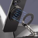 アルミ合金製 折り畳式 マグネット式 スマホ スタンド Magsafe対応 スマートフォン 強磁器マグネット 全機種対応