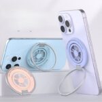 アルミ合金製 折り畳式 マグネット式 スマホ スタンド Magsafe対応 スマートフォン 強磁器マグネット 全機種対応