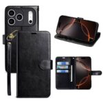 iPhone 17 手帳型ケース ストラップ付属 iPhone 16e対応手帳型ケース iPhone16 PUレザー ケース