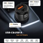 PD75W シガーソケット 車載充電器 PD45W+QC3.0 USB充電器 2ポート シガーソケット USBカーチャージャー