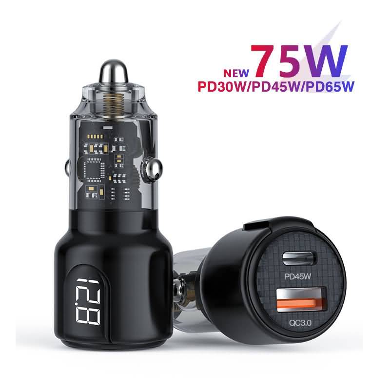 AC12012025005-8 PD75W シガーソケット 車載充電器 PD45W+QC3.0 USB充電器 2ポート シガーソケット USBカーチャージャー