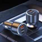 PD/QC対応 3ポート搭載 カーチャージャー PD100W 車用USBシガーアダプター