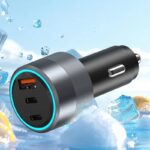 PD/QC対応 3ポート搭載 カーチャージャー PD130W 車用USBシガーアダプター