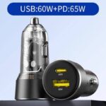 PD65W 2ポート DC12V/24V カーチャージャー USB-C＋A 車載充電器 USB 車載充電器 シガーソケット