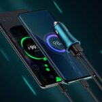 Baseus 2ポート 車載充電器 2台同時充電可能 カーチャージャーUSB-A+USB-C 60W カーチャージャー