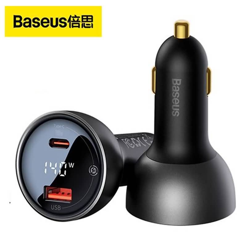 AC12062025004-01 Baseusシガーソケット PD140W カーチャージャー 液晶ディスプレイ付き 車載充電器