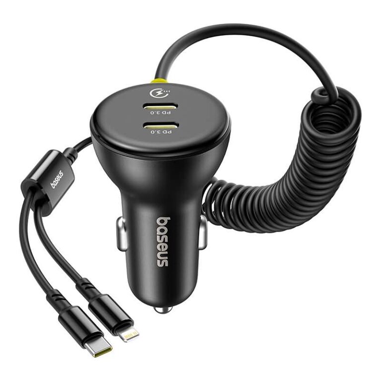 Quick view Add to compare Add to wishlist Baseus 2ポート 車載充電器 2台同時充電可能 カーチャージャーUSB-A+USB-C 60W カーチャージャー12v 24v iPhone