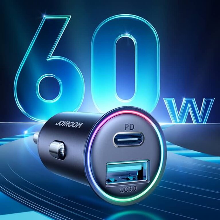 Joyroom 2ポート 車載充電器 2台同時充電可能 カーチャージャーUSB-A+USB-C 60W カーチャージャー12v 24v iPhone iPad Android 多機種対応