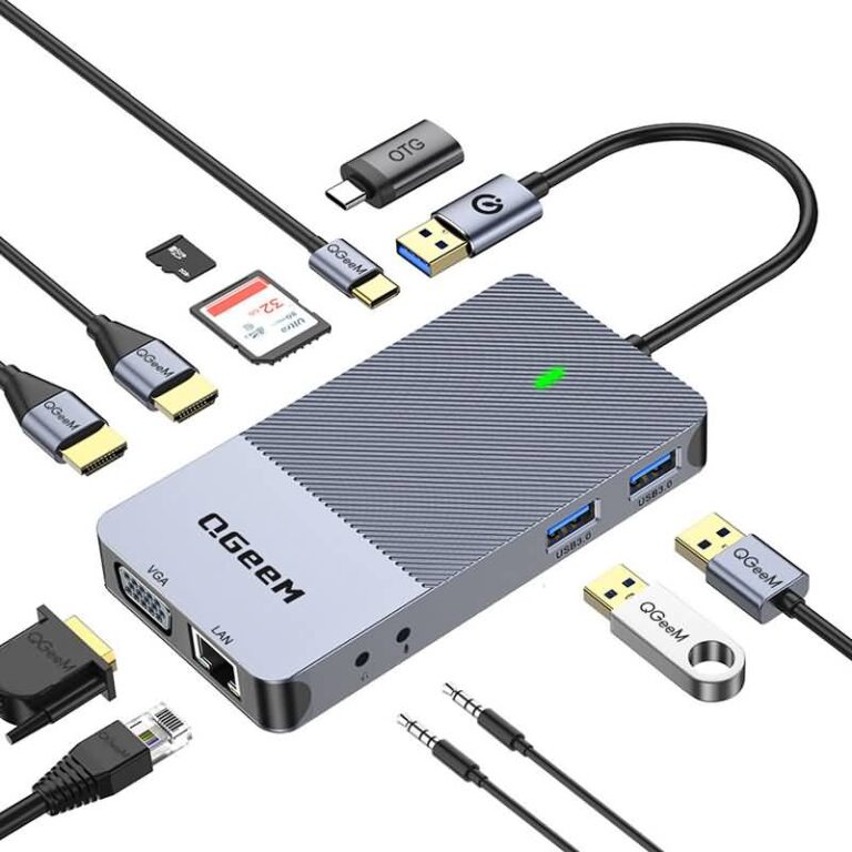 QGeem 11in1 ドッキングステーション トリプルディスプレイ HDMI 4K VGA 11in1 ドッキングステーション