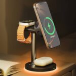 PD25W 快速充電器 Qi2.2 チャージャー ワイヤレス充電器 半導体冷却搭 ナイトライト 常夜灯 調色 Apple watch &Air Pods充電可能 ワイヤレス充電