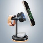 PD25W 快速充電器 Qi2.2 チャージャー ワイヤレス充電器 半導体冷却搭 ナイトライト 常夜灯 調色 Apple watch &Air Pods充電可能 ワイヤレス充電