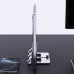 ラップトップスタンド アルミニウム製スタンド スッキリ収納可能！アルミ合金製 多機能収納ホルダー 超コンパクト タブレットPC ラップトップ ノートパソコン スタンド