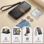 iPhone 17 手帳型ケース iPhone 16e対応手帳型ケース ショートストラップ付 iPhone16 PUレザー ケース スマホケース 全5色 SKU:AC12282025027 - Image 49