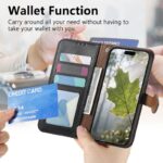 iPhone 17 手帳型ケース iPhone 16e対応手帳型ケース ショートストラップ付 iPhone16 PUレザー ケース スマホケース 全5色 SKU:AC12282025027 - Image 15