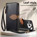 iPhone 17 手帳型ケース iPhone 16e対応手帳型ケース ショートストラップ付 iPhone16 PUレザー ケース スマホケース 全5色 SKU:AC12282025027 - Image 14