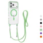 iPhone17 2in1 PC+TPU ケース magsafe対応ケース ストラップ付き