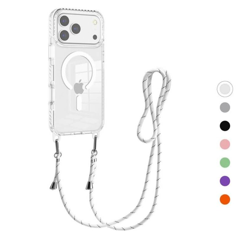 iPhone17 2in1 PC+TPU ケース magsafe対応ケース ストラップ付き