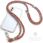 首掛けストラップ スマホストラップ 吊り下げ スマホ全機種対応 紐6mm*160mm ネックストラップ 落下防止 スマホアクセサリ-