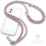 首掛けストラップ スマホストラップ 吊り下げ スマホ全機種対応 紐6mm*160mm ネックストラップ 落下防止 スマホアクセサリ-