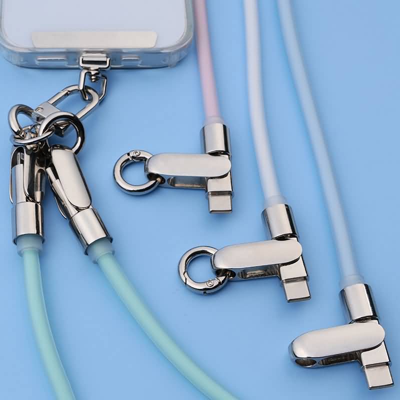 充電できる スマートフォン ネックストラップ USB Type-C to C ケーブル PD60W急速充電 携帯ストラップ ネックストラップ 充電 ケーブル