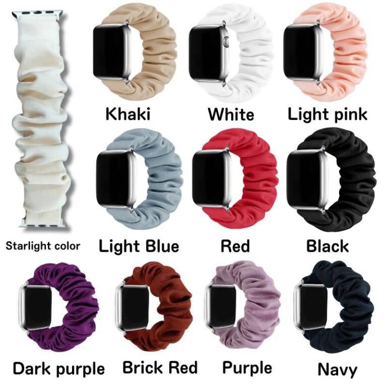 Apple watch バンド シュシュ ベルト Apple watch バンド ベルト Apple watch 38mm/40/41/42mm 42/44/45/46/49mm 交換用 伸縮ベルト
