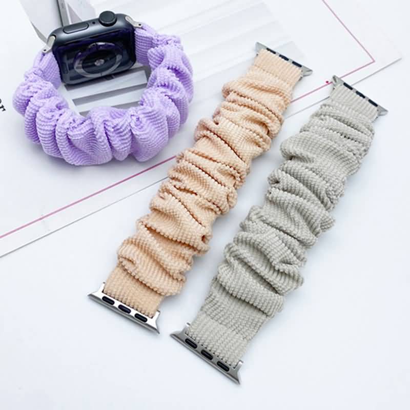 AC01122026037-01 Apple watch バンド シュシュ ベルト Apple watch バンド ベルト Apple watch 38mm/40/41/42mm 42/44/45/46/49mm 交換用 伸縮ベルト