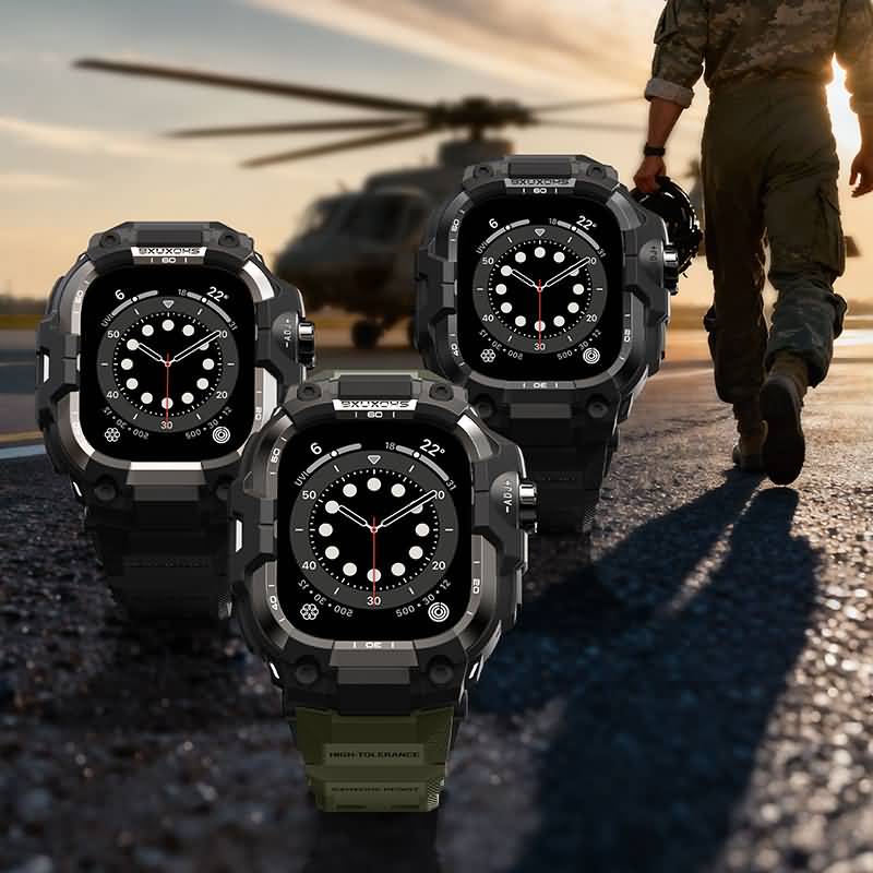 アップルウォッチ バンド 一体型バンド メタル ケース一 保護ケース 一体型 高級 Apple watch