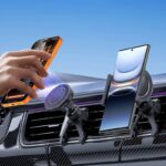 エアコン吹出口 強磁力 スマホホルダー 車載ホルダー 360度転回可能