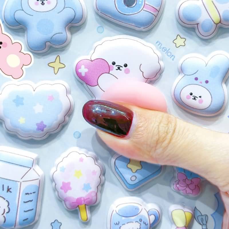 3D 立体 シール ぷっくり シール【1枚】立体 3Dシール ぷくぷくシール