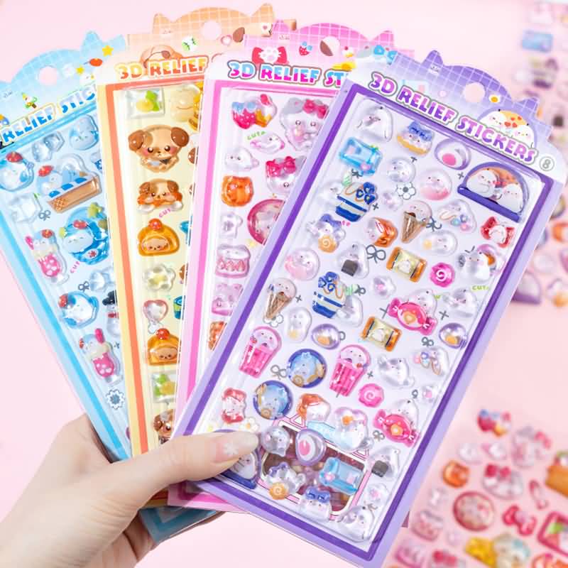 3D 立体 シール ぷっくり シール【1枚】立体 3Dシール ぷくぷくシール