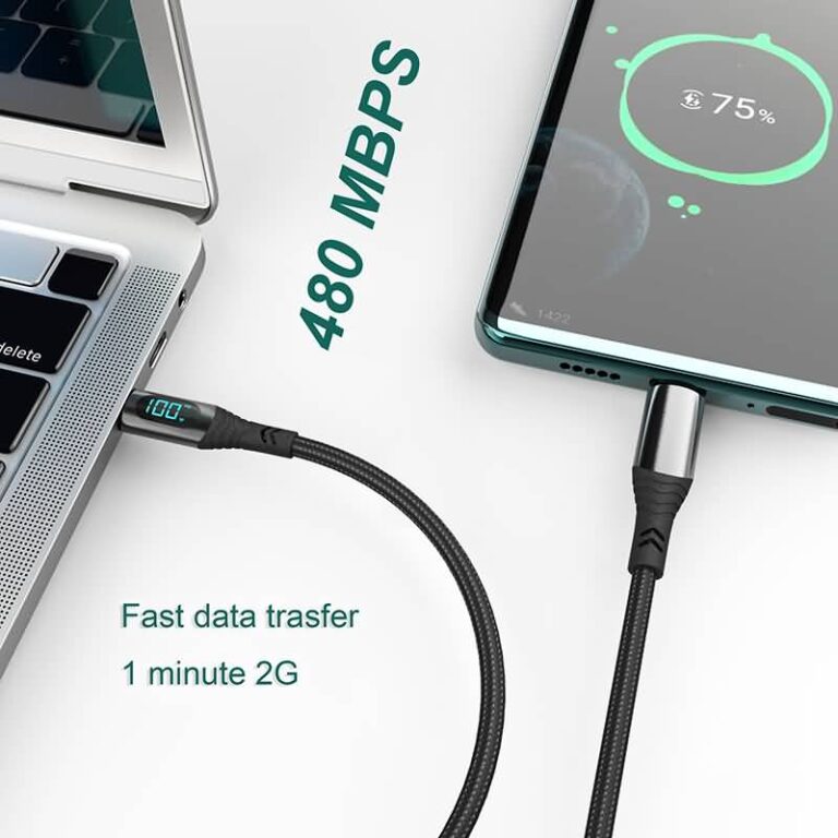 USB Type C ケーブル 100W PD対応 急速充電 LEDデジタル電源表示 240W PD対応 Type-c ケーブル データ転送 充電ケーブル