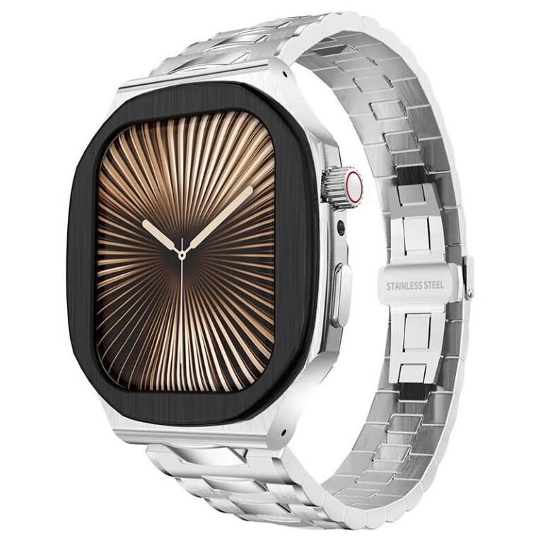 アップルウォッチ ケース 一体型 バンド メタル製バンド Apple Watch 44mm 45mm 合金 ベルト appleWatch ベルト