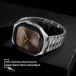 アップルウォッチ ケース 一体型 バンド メタル製バンド Apple Watch 44mm 45mm 合金 ベルト appleWatch ベルト