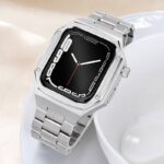 Quick view Add to compare Add to wishlist アップルウォッチ ケース 一体型 バンド メタル製バンド Apple Watch 44mm 45mm 合金 ベルト appleWatch ベルト