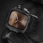 アップルウォッチ ケース 一体型 バンド 亜鉛合金ケース シリコンバンド Apple Watch 46mm 44mm 45mm 合金 ベルト