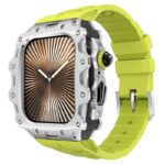 アップルウォッチ ケース 一体型 バンド 亜鉛合金ケース シリコンバンド Apple Watch 46mm 44mm 45mm 合金 ベルト