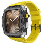 アップルウォッチ ケース 一体型 バンド 亜鉛合金ケース シリコンバンド Apple Watch 46mm 44mm 45mm 合金 ベルト