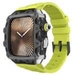 アップルウォッチ ケース 一体型 バンド 亜鉛合金ケース シリコンバンド Apple Watch 46mm 44mm 45mm 合金 ベルト
