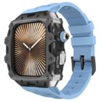 アップルウォッチ ケース 一体型 バンド 亜鉛合金ケース シリコンバンド Apple Watch 46mm 44mm 45mm 合金 ベルト