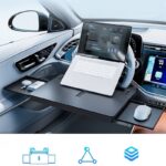 運転席 取付カンタン 車載テーブル 車用 ハンドル テーブル ステアリングテーブル 車用トレイ PC作業と食事に最適