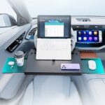 運転席 取付カンタン 車載テーブル 車用 ハンドル テーブル ステアリングテーブル 車用トレイ PC作業と食事に最適