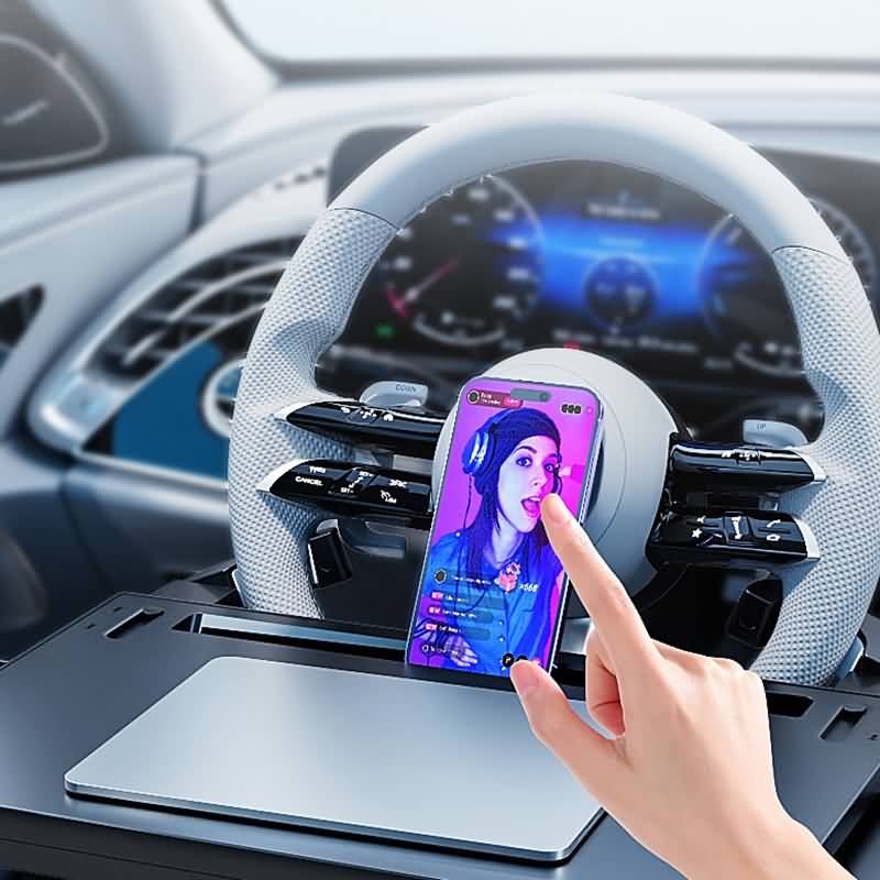 運転席 取付カンタン 車載テーブル 車用 ハンドル テーブル ステアリングテーブル 車用トレイ PC作業と食事に最適