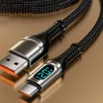 Type-C to Type-C PD対応最大120W 急速充電 1m /2m Type-c 充電ケーブル LEDデジタル電源表示 USB PD ケーブル 高性能充電ケーブル