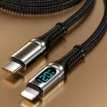 Type-C to Type-C PD対応最大120W 急速充電 1m /2m Type-c 充電ケーブル LEDデジタル電源表示 USB PD ケーブル 高性能充電ケーブル