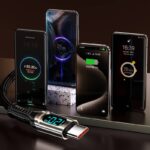 Type-C to Type-C PD対応最大120W 急速充電 1m /2m Type-c 充電ケーブル LEDデジタル電源表示 USB PD ケーブル 高性能充電ケーブル