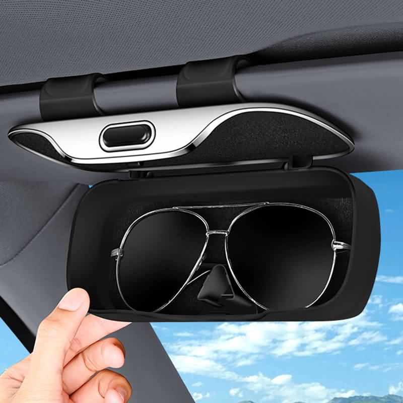 車用サングラスケース 車用メガネケース メガネ収納ケース 眼鏡ホルダー 衝撃保護 車内アクセサリー ドライブ小物